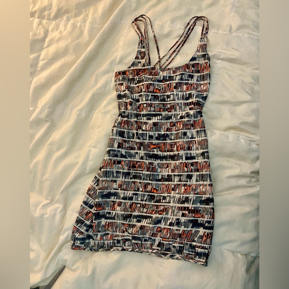 Hurley Orange Gray Spaghetti Strap Sheath Dress